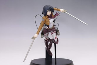 create articulated anime action figure 3d asset, 3d mask, for action figure