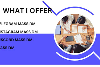 send dicord mass dm, telegram mass dm, instagram mass dm to your targeted