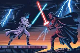 create star wars and sci fi illustration