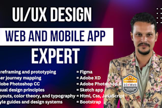 do web and mobile app UI design for you