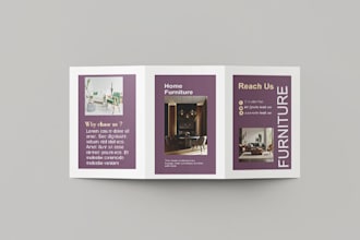 design company brochure, bifold, trifold brochure, pamphlet or leaflet