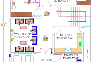 draw 2d floor plan, elevation from your sketch in auto cad