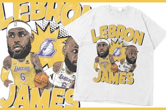 design 90s big head style graphics for sports and more