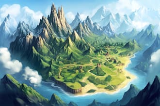 do a high quality fantasy map for dnd, stories and campaigns