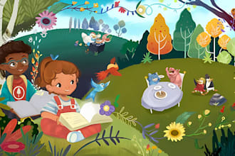 design african american children book illustration and 3d children story book
