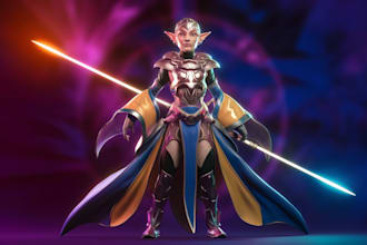 draw fantasy or sci fi concept character