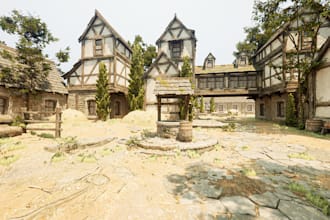 do 3d game environment in unreal engine, stylized game background, level design