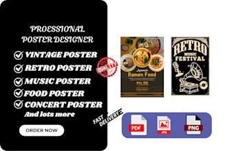 design vintage poster music retro concert poster food show poster