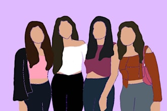 create custom minimalist faceless portraits and digital illustrations
