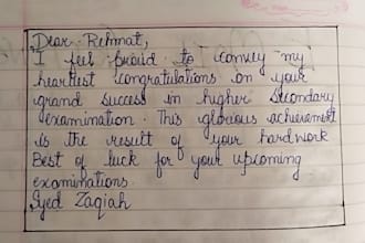 delicately handwrite any documents, study notes, assignments and letters for you
