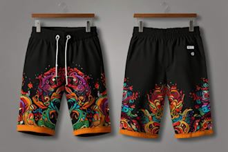 create streetwear shorts design