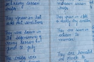 elegantly handwrite any documents, study notes, assignments and letters for you