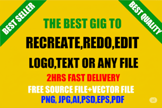 redraw, recreate, convert logo, image, png, svg,  raster to vector file