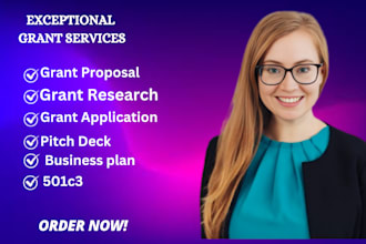 write grant proposal, grant research, business plan, 501c3