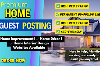 do home quality link building for blogs articles and high da home decor sites