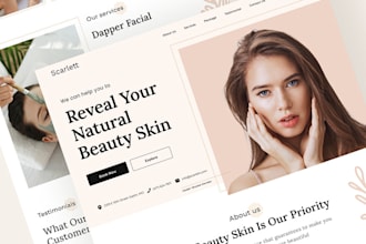 design modern skincare salon spa booking website