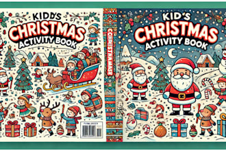 design christmas kids coloring book, activity book, workbook for KDP