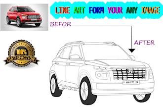 make draw coloring book pages from your photo, line art
