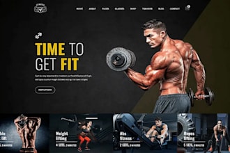 design unique fitness website health care and workout yoga website