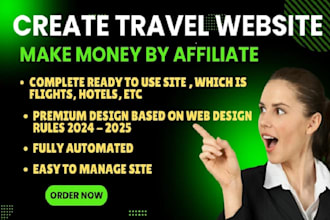 create a travel affiliate responsive website for the agency or travel blog
