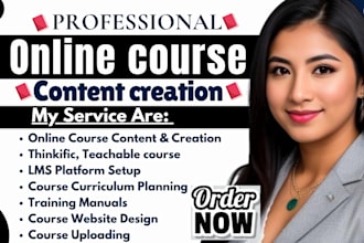 do custom online course design, lms setup, thinkific and udemy course creation
