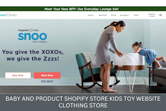 design baby and product shopify store kids toy website clothing ecommerce store