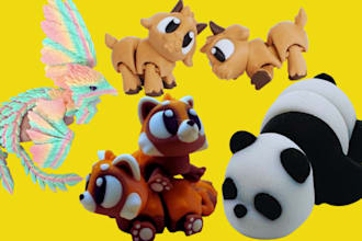 design 3d articulated toy for printing  articulated model flexi toy bjd model