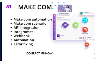 setup make com automation, make com scenarios, make com integromat