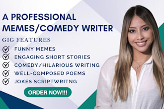 create creative writing courses, funny memes, hilarious content and unique poems