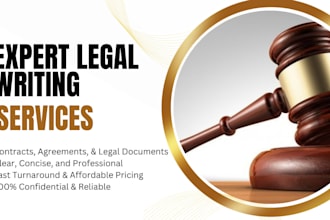 conduct legal research, write articles and contracts agreement