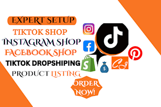 setup tiktok shop , tiktok dropshipping , instagram shop , facebook shop