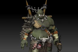 sculpt 3d human,toy,hair,3d character, assets, product, car, weapon, art, props