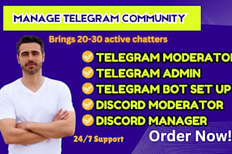 do telegram stickers ads community manager and moderator