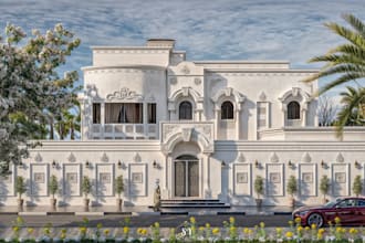create your villa design, exterior house, 3d render