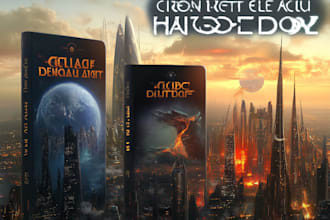 create professional fantasy book cover and sci fi book cover
