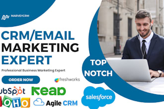 setup hubspot, monday CRM, agile, zoho, sugar, streak, pipedrive, salesforce crm