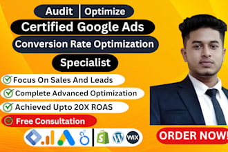 cro audit optimize setup google ads search ads PPC campaign with cro specialist