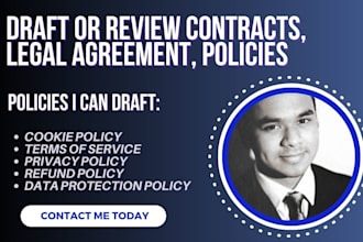 draft professional privacy policies, cookie policies, and more