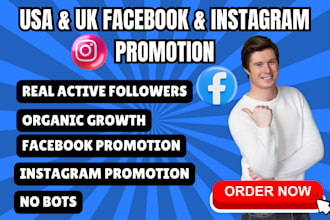 promote facebook page and grow real followers targeting USA, UK audience