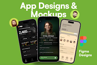 do amazing app designs, app mockups and UI,UX in figma