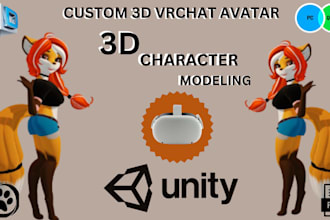 create custom vrchat avatar, 3d anime or furry VR chat avatar, 3d model vtuber