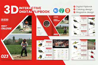 do 3d interactive flipbook design, for product catalog, magazine, and brochure