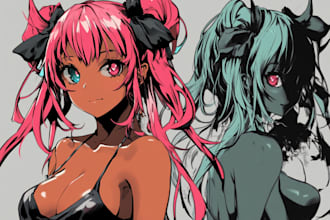 draw anime illustration, original character or fanart