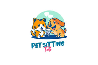 design cool modern pet sitting dog walking logo
