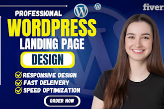 design a responsive wordpress landing page, squeeze page, elementor landing page