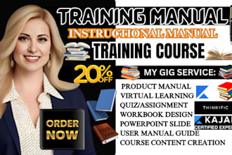 create training manual workbook design online course content creation powerpoint