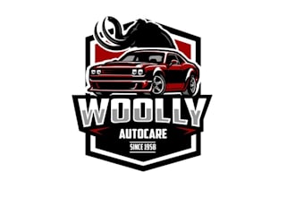 design fun woolly mammoth car care product logo