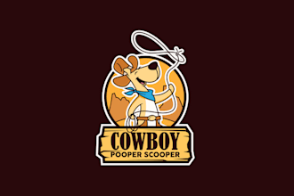 create fun recognizable cowboy dog logo