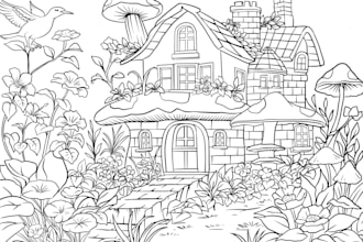 make coloring book illustration based on your needs