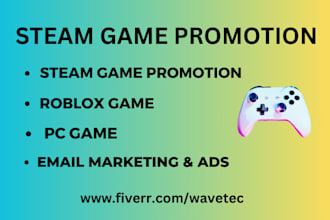 do steam game promotion to active gamers and increase game visibilities